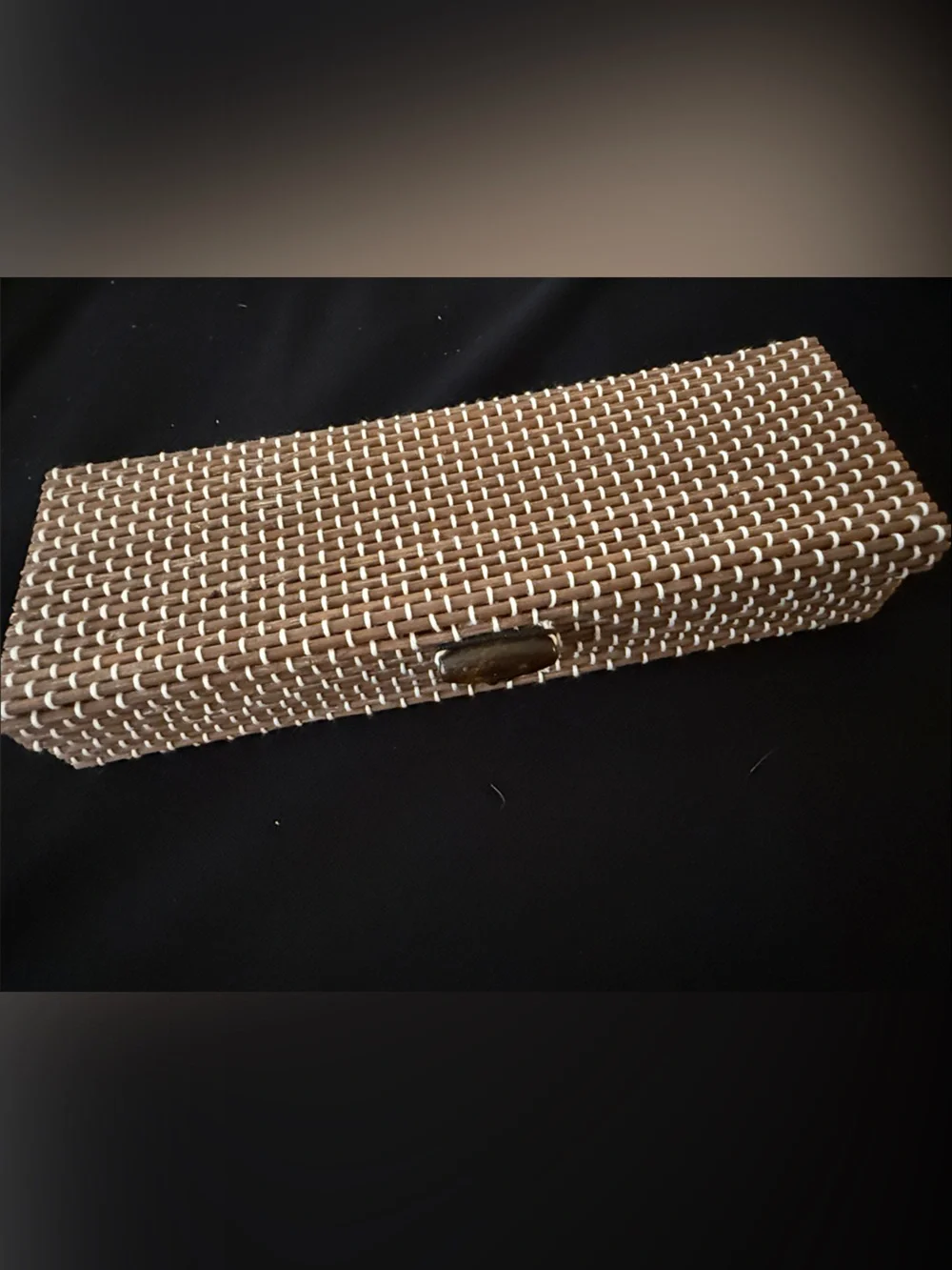 6 Piece Woven Bamboo Rectangle Jewelry Cases - Multicolor Set